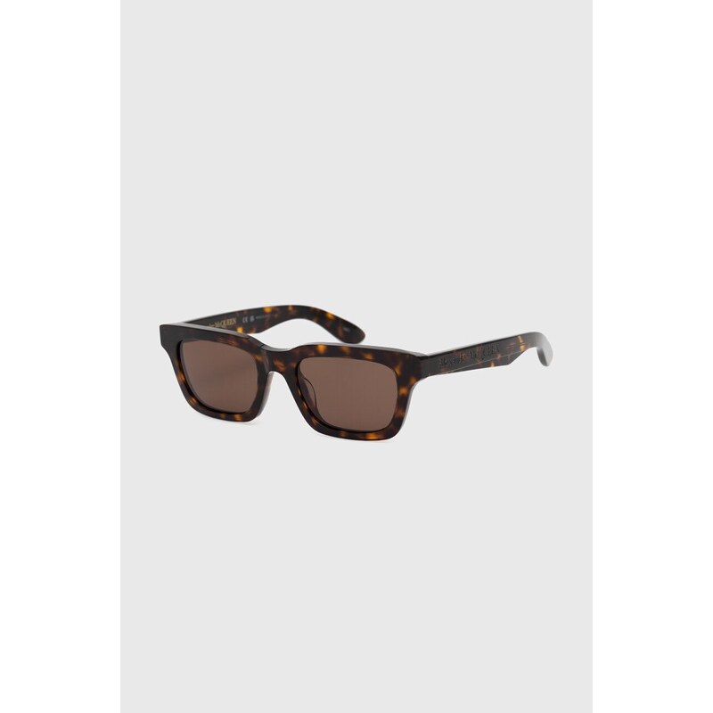 Sluneční brýle Alexander McQueen pánské, hnědá barva