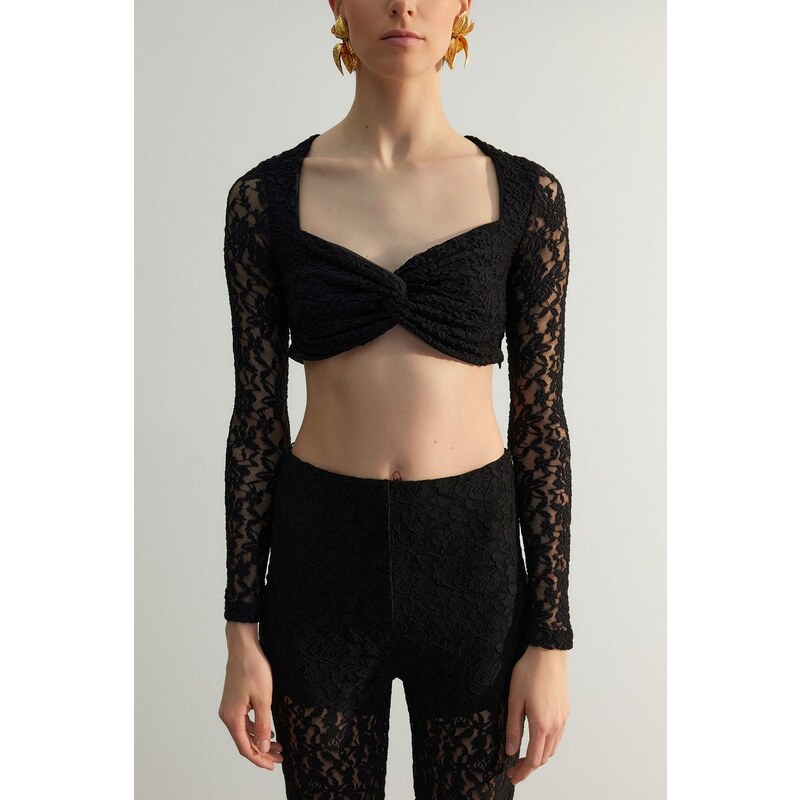 Trendyol Limited Edition Black Lace Detailed Bustier