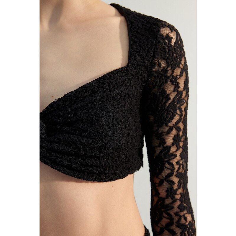 Trendyol Limited Edition Black Lace Detailed Bustier