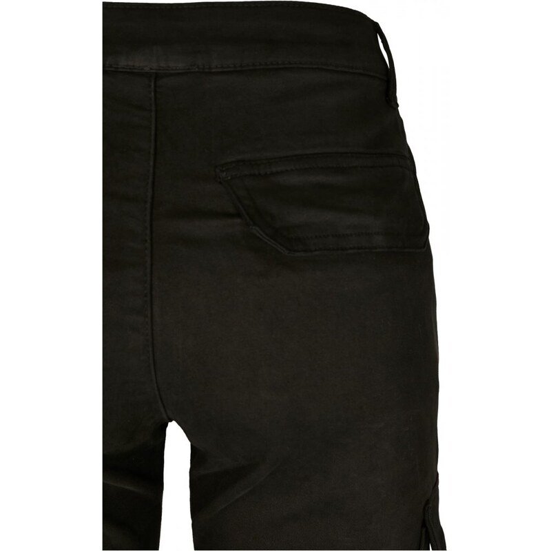URBAN CLASSICS Ladies High Waist Cargo Pants - black