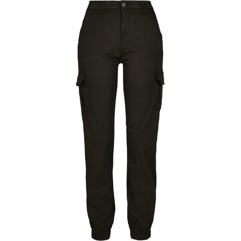 URBAN CLASSICS Ladies High Waist Cargo Pants - black