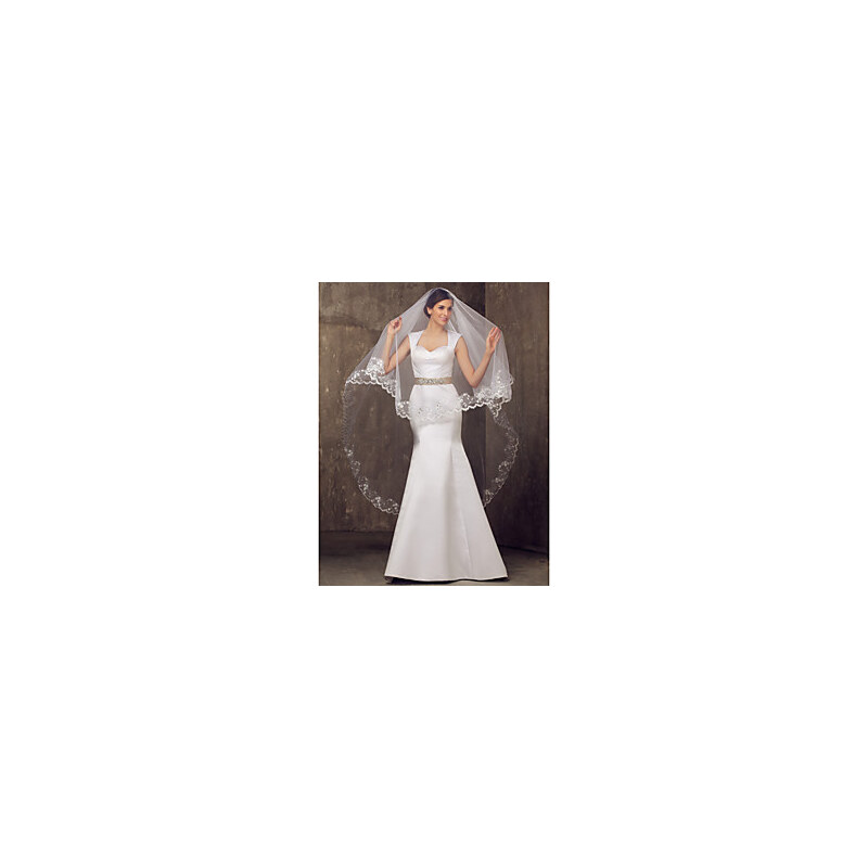 LightInTheBox One-tier Cathedral Wedding Veil With Applique Edge
