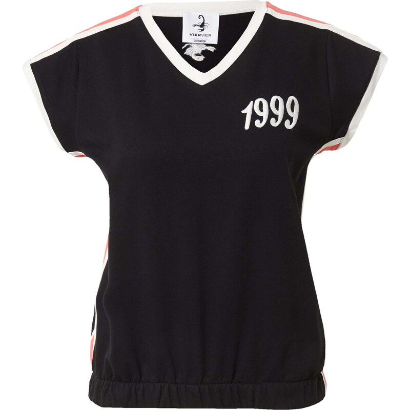 VIERVIER Mikina Jolien pastelově červená / černá / bílá 109459570
