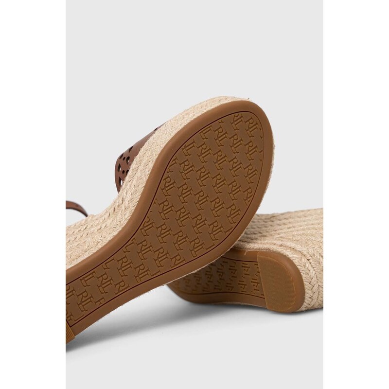 Kožené sandály Lauren Ralph Lauren Haana hnědá barva, 802896875001