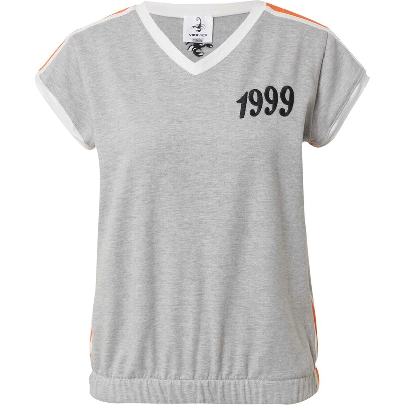 VIERVIER Mikina Jolien šedý melír / oranžová / černá / bílá 109459574