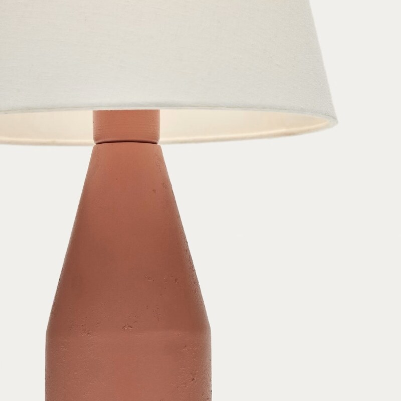 Bílá látková stolní lampa Kave Home Boada