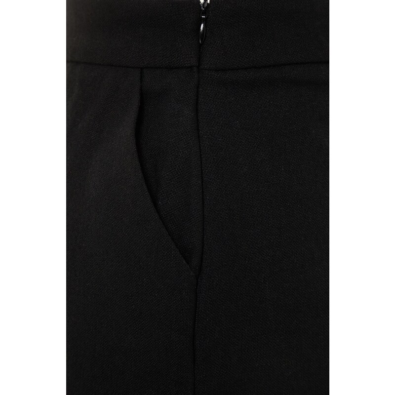 Trendyol Black Woven Linen Blend 100% Cotton Shorts & Bermuda