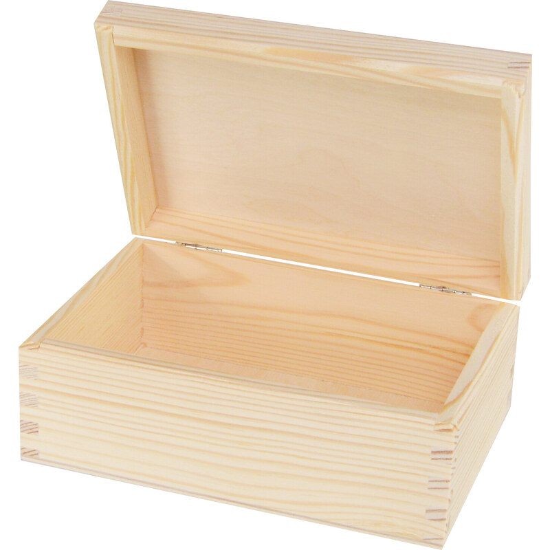 Dřevěná krabička s víkem - 16 x 11,5 x 7 cm - 2. JAKOST!