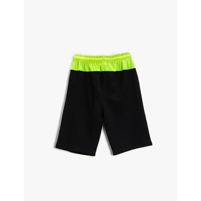 Koton Contrast Colored Shorts with Tie Waist