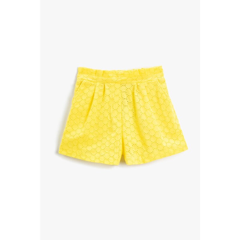 Koton Embroidered Shorts with Elastic Waist.