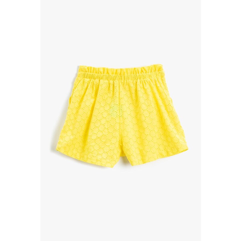 Koton Embroidered Shorts with Elastic Waist.