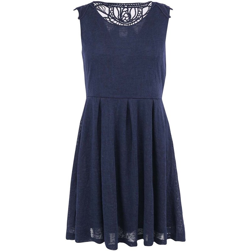 Tmavě modré šaty s krajkovým detailem na zádech Vero Moda Juicy
