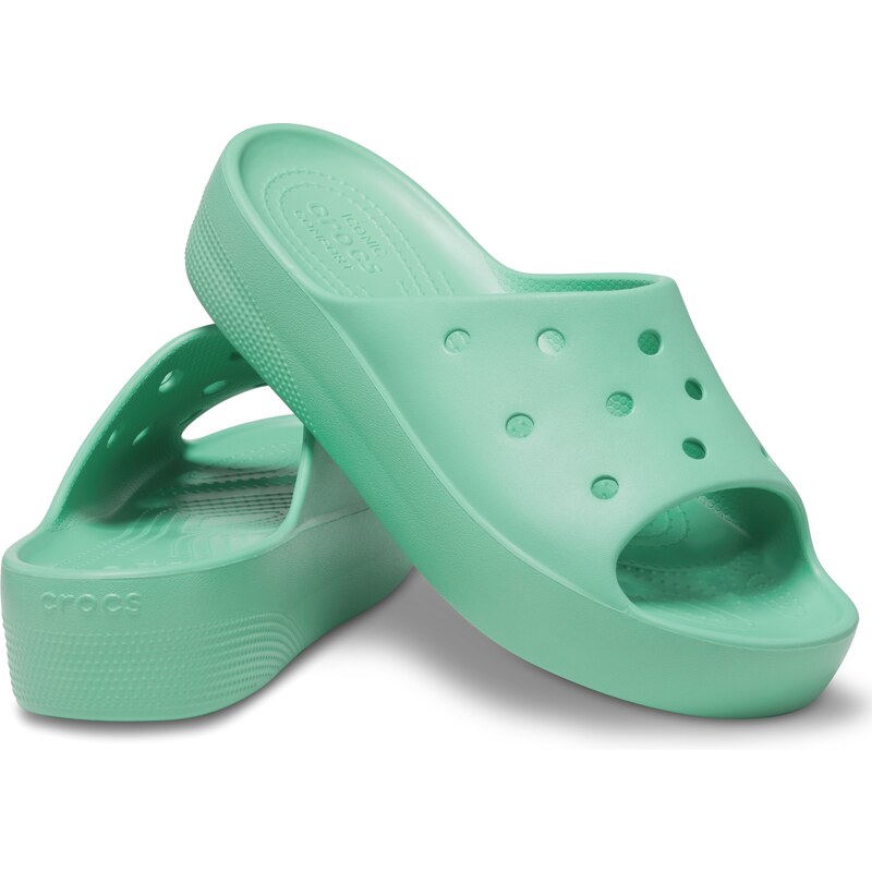 Dámské pantofle Crocs CLASSIC PLATFORM světle zelená