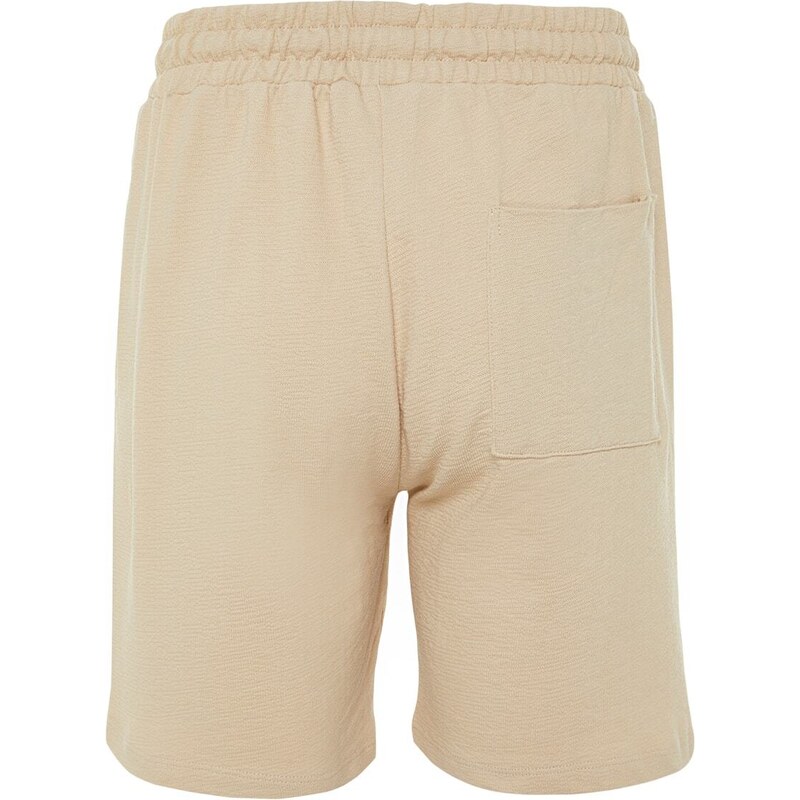 Trendyol Limited Edition Beige Regular 100% Cotton Textured Shorts