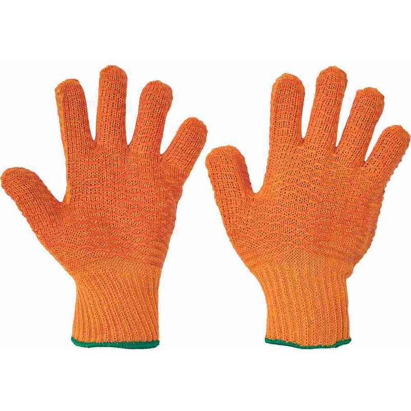 Cerva FALCON rukavice oranžové s PVC mřížkou 10