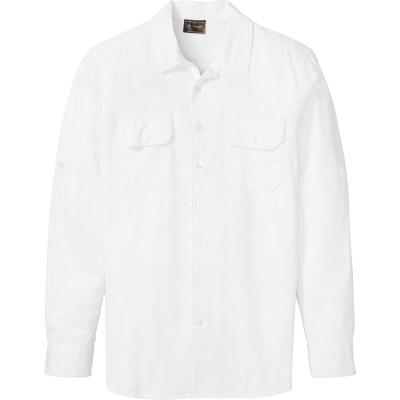bonprix Košile s dlouhým rukávem k založení Bílá