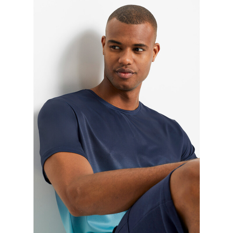 bonprix Funkční tričko s přechodem barev Modrá