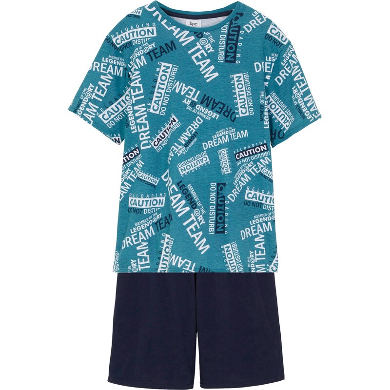 bonprix Krátké pyžamo, pro chlapce (2dílná souprava) Petrolejová