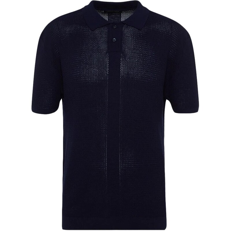 Trendyol Navy Blue Limited Edition Relaxed Short Sleeve Knitwear Polo Neck T-shirt