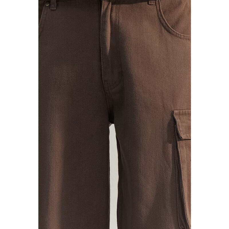 Trendyol Limited Edition Brown Premium Baggy Cargo Pants