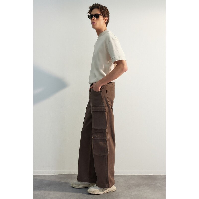 Trendyol Limited Edition Brown Premium Baggy Cargo Pants