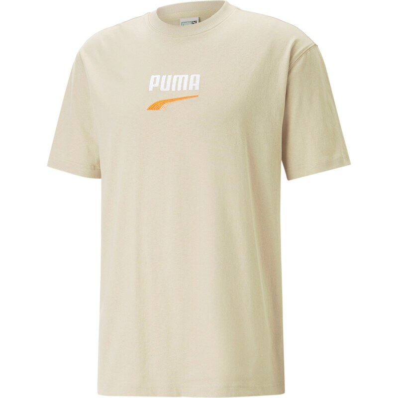 PUMA Funkční tričko Downtown starobéžová / oranžová / bílá