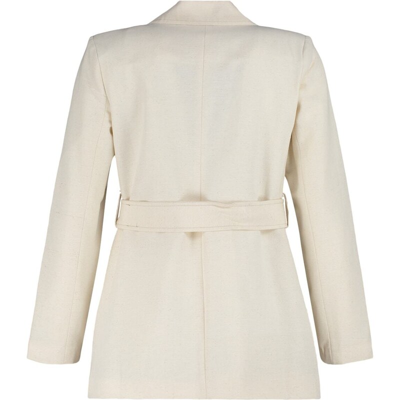 Trendyol Cream Tie Waist Belted Woven Lined Jacket