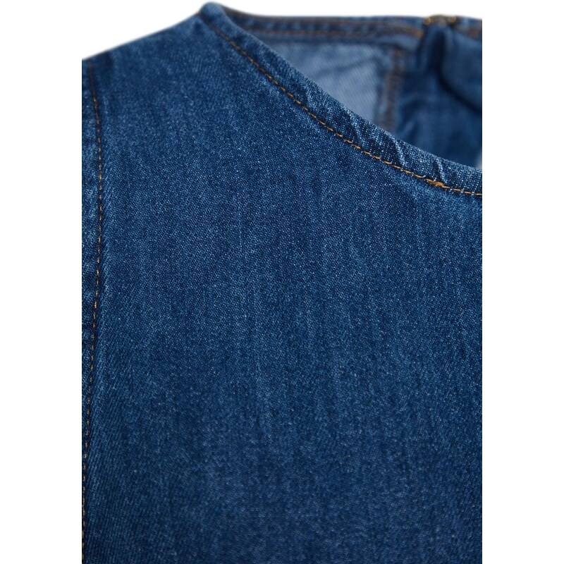 Trendyol tmavě modré plisované džínové šaty