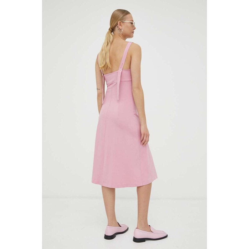 Šaty Remain růžová barva, mini