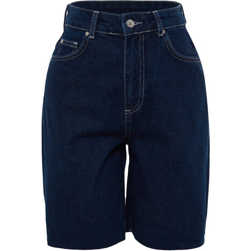 Trendyol Dark Blue Denim Shorts & Bermuda