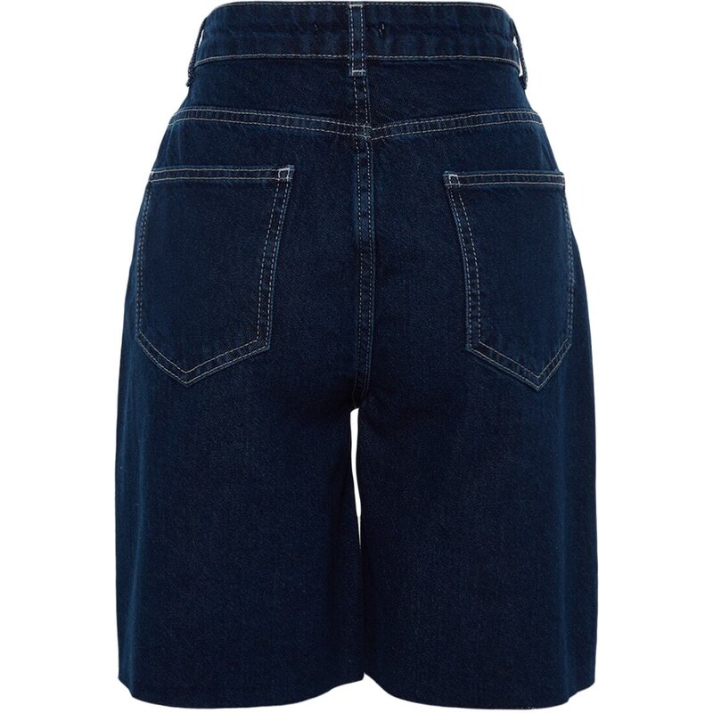 Trendyol Dark Blue Denim Shorts & Bermuda