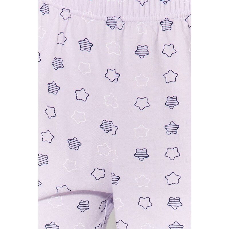Trendyol Lilac Cotton Star Patterned Knitted Pajama Bottoms