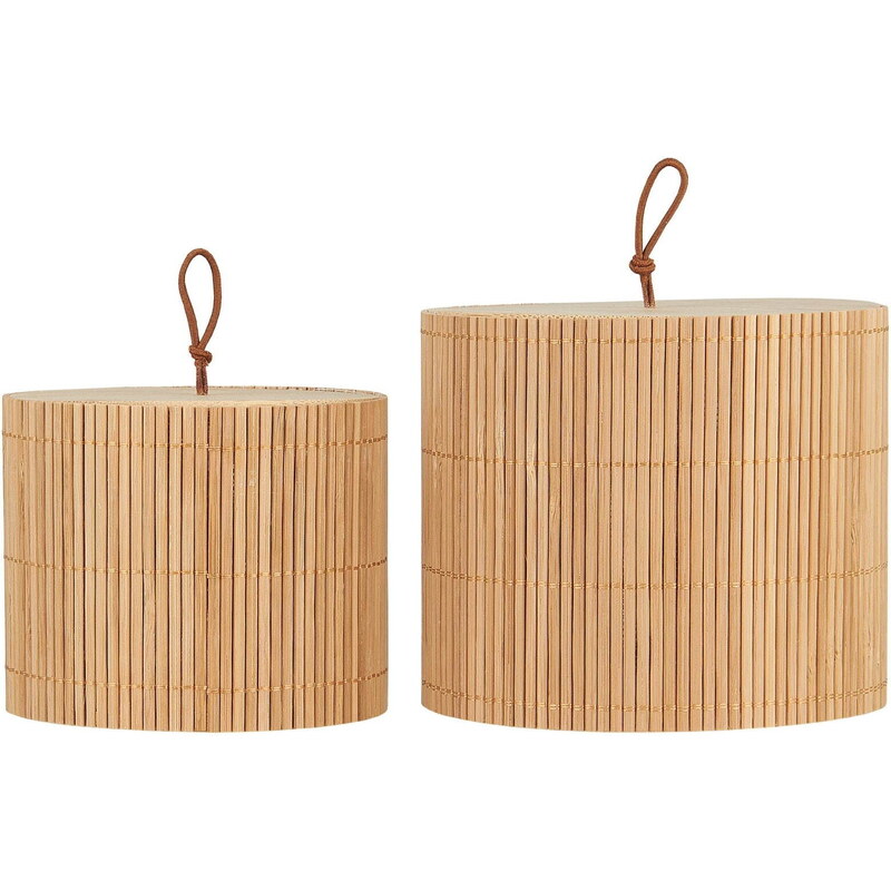 IB LAURSEN Úložný box Round Bamboo Menší