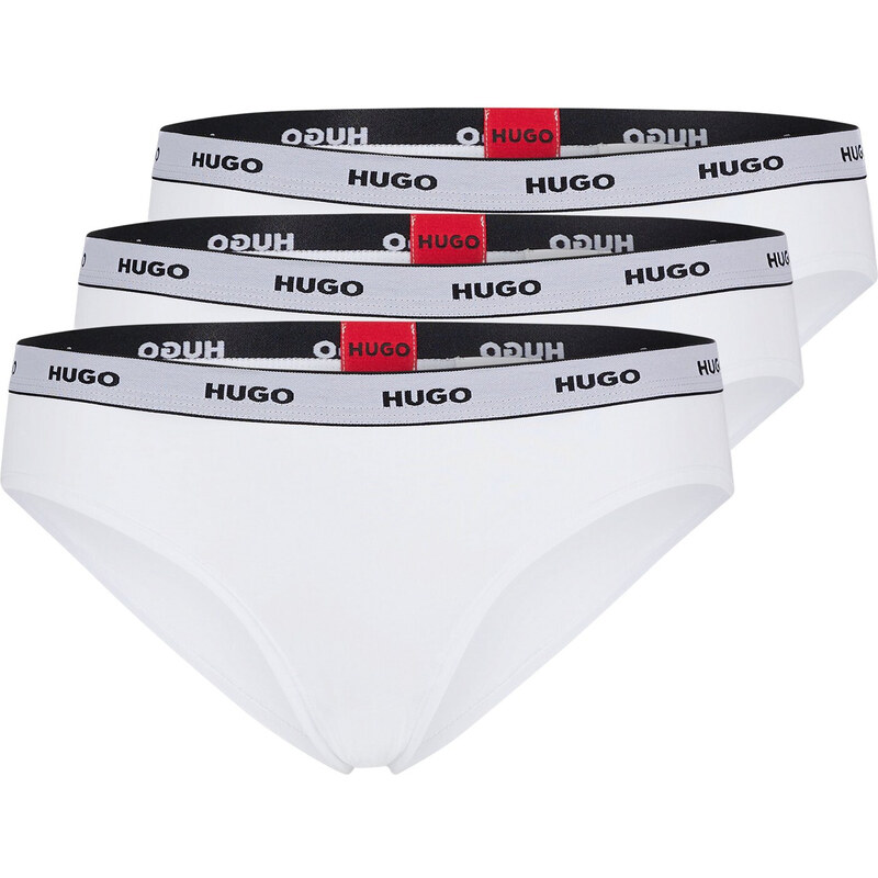 3PACK dámské kalhotky Hugo Boss bílé