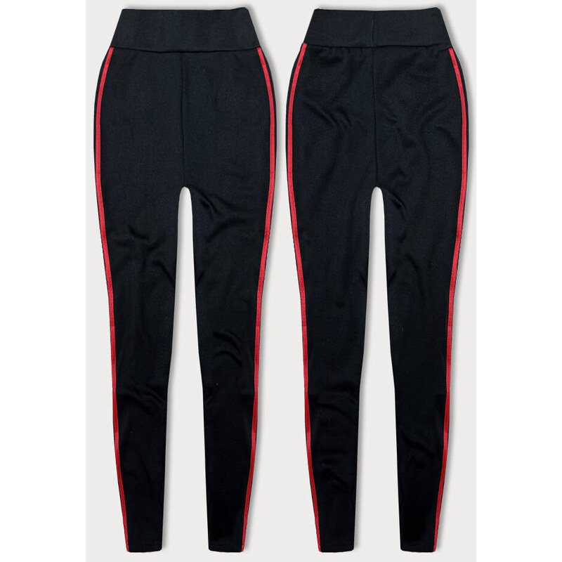 J.STYLE Sportovní legíny s pruhy černé a červené (YW01052-D1-5) 80944861