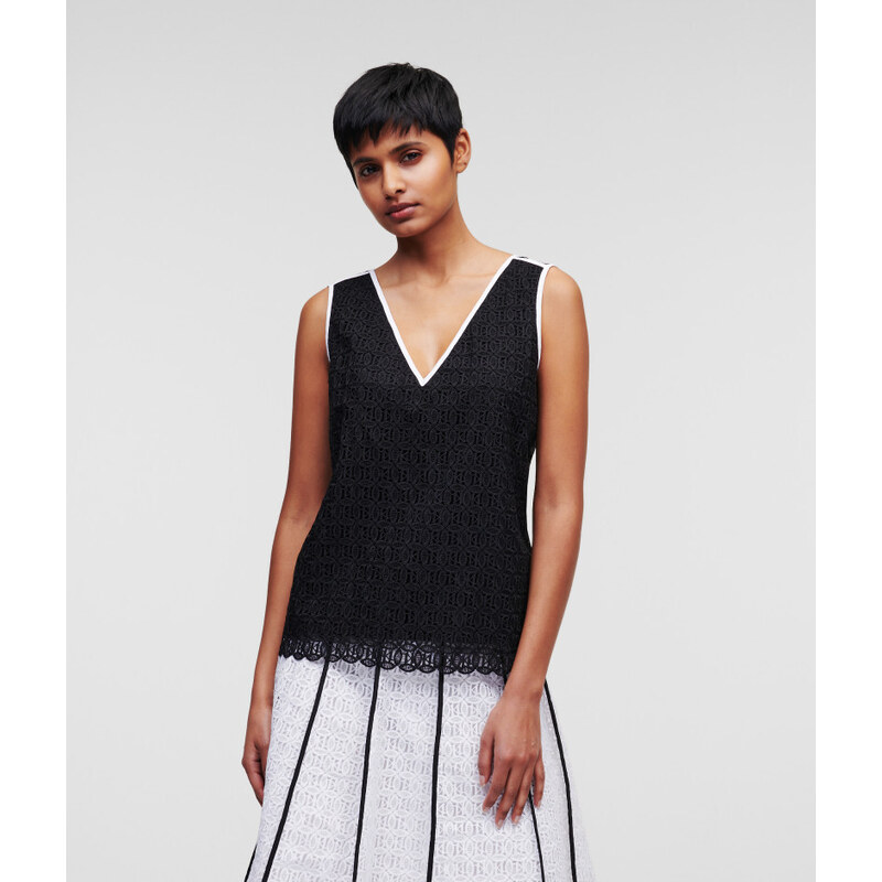 KOŠILE KARL LAGERFELD KL EMBROIDERED LACE TOP