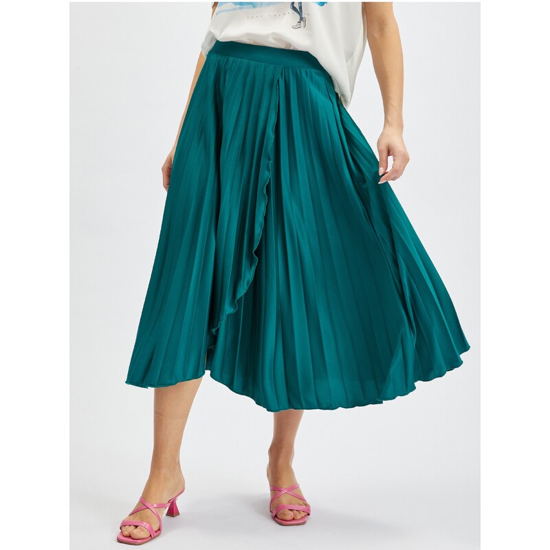 Orsay Petrolejová dámská plisovaná midi sukně - Dámské