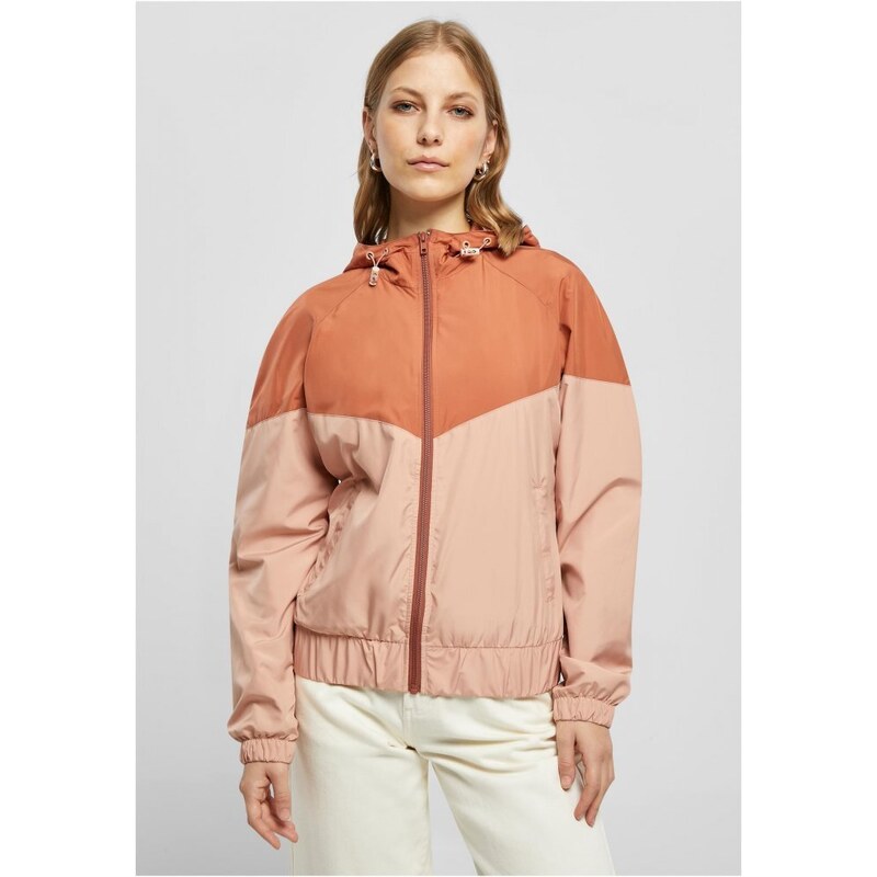 Dámská jarní/podzimní bunda Urban Classics Ladies Arrow Windbreaker - hnědá, růžová