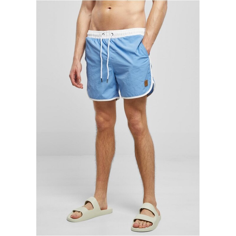 Pánské koupací kraťasy Urban Classics Retro Swimshorts - white/horizonblue