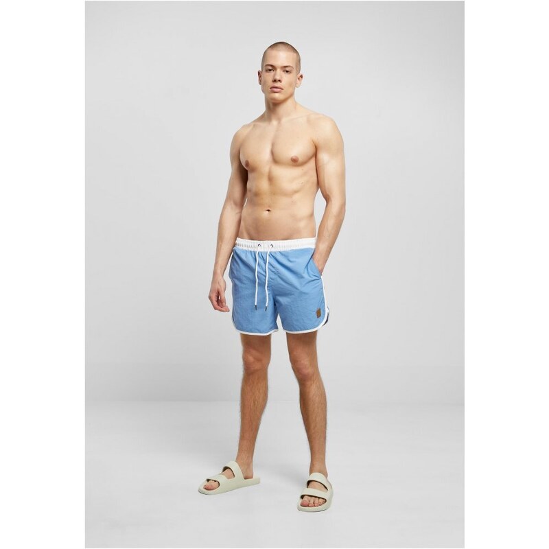 Pánské koupací kraťasy Urban Classics Retro Swimshorts - white/horizonblue