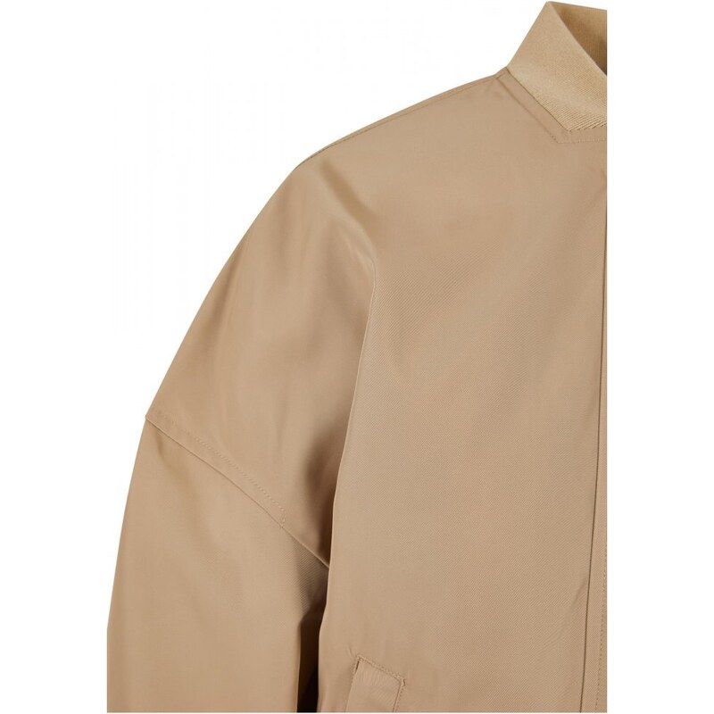 URBAN CLASSICS Ladies Recycled Oversized Light Bomber Jacket - unionbeige