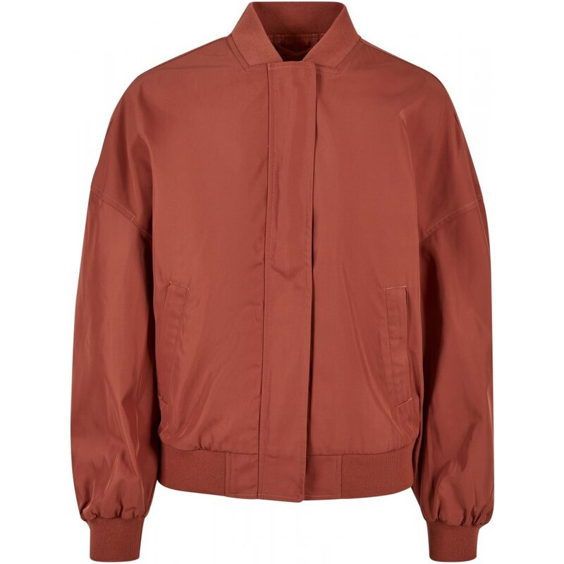 URBAN CLASSICS Ladies Recycled Oversized Light Bomber Jacket - terracotta