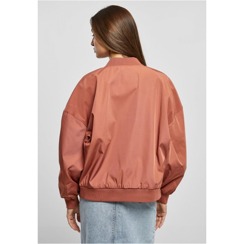 URBAN CLASSICS Ladies Recycled Oversized Light Bomber Jacket - terracotta