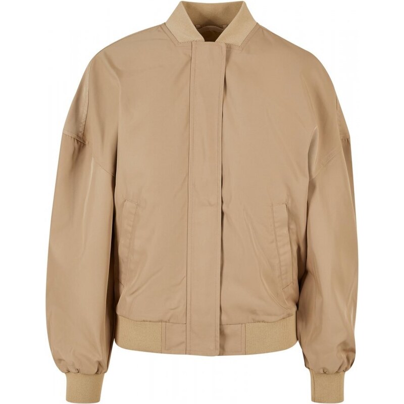 URBAN CLASSICS Ladies Recycled Oversized Light Bomber Jacket - unionbeige