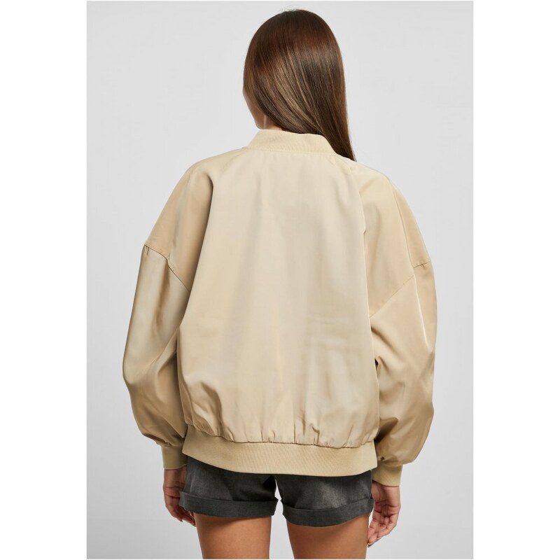 URBAN CLASSICS Ladies Recycled Oversized Light Bomber Jacket - unionbeige