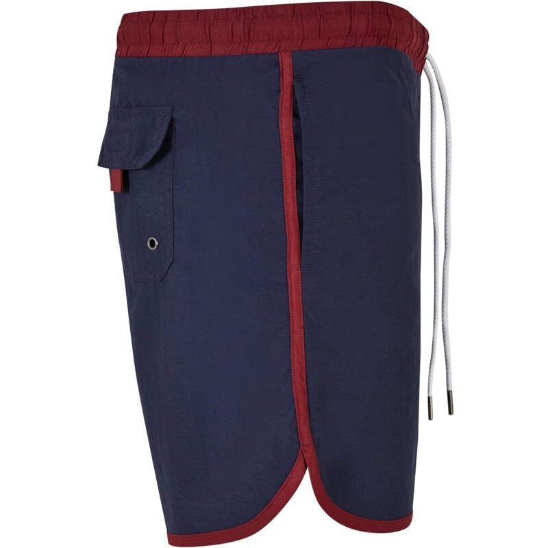 Pánské koupací kraťasy Urban Classics Retro Swimshorts - burgundy/midnightnavy