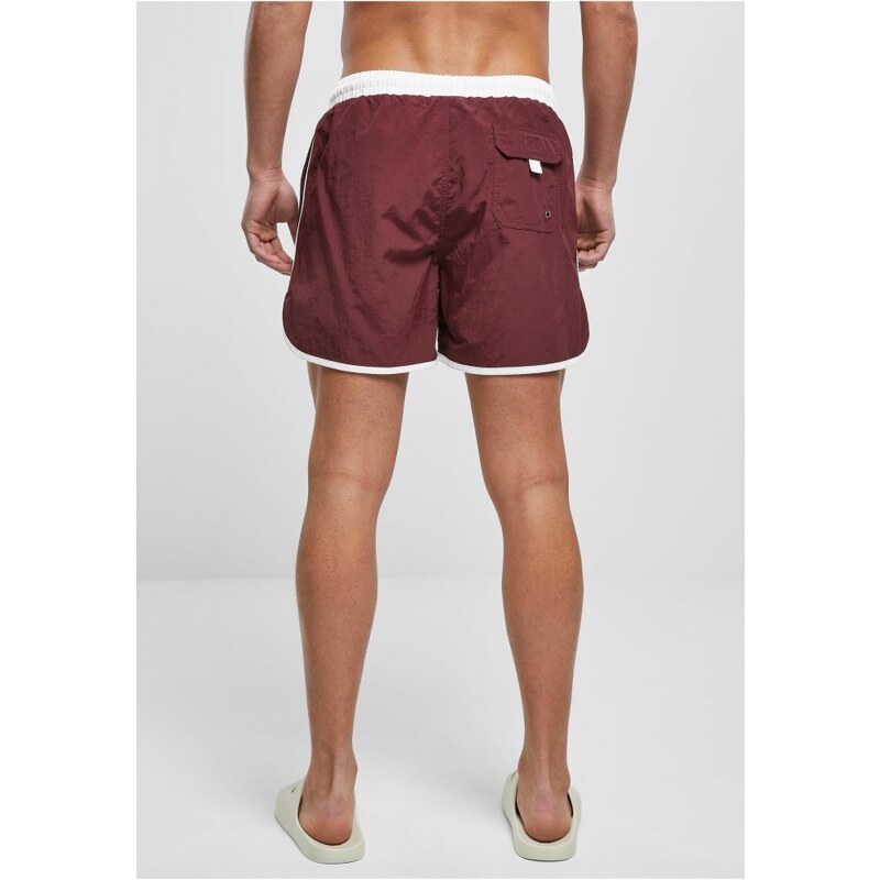 Pánské koupací kraťasy Urban Classics Retro Swimshorts - white/cherry