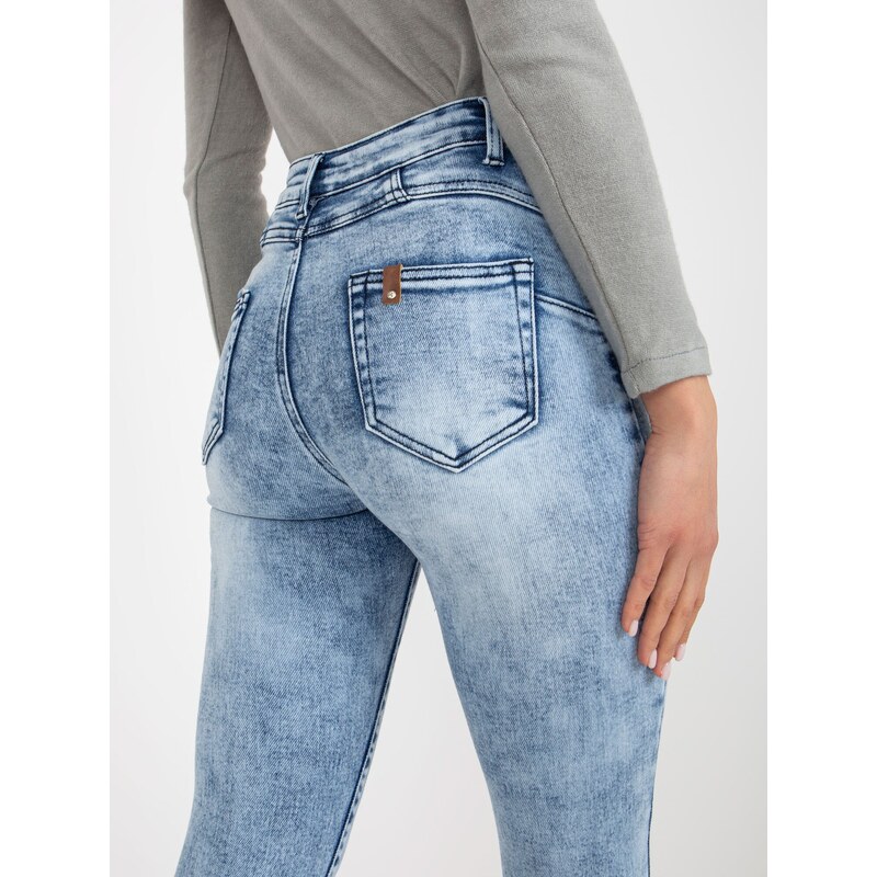 Fashionhunters Dámské modré úzké džíny