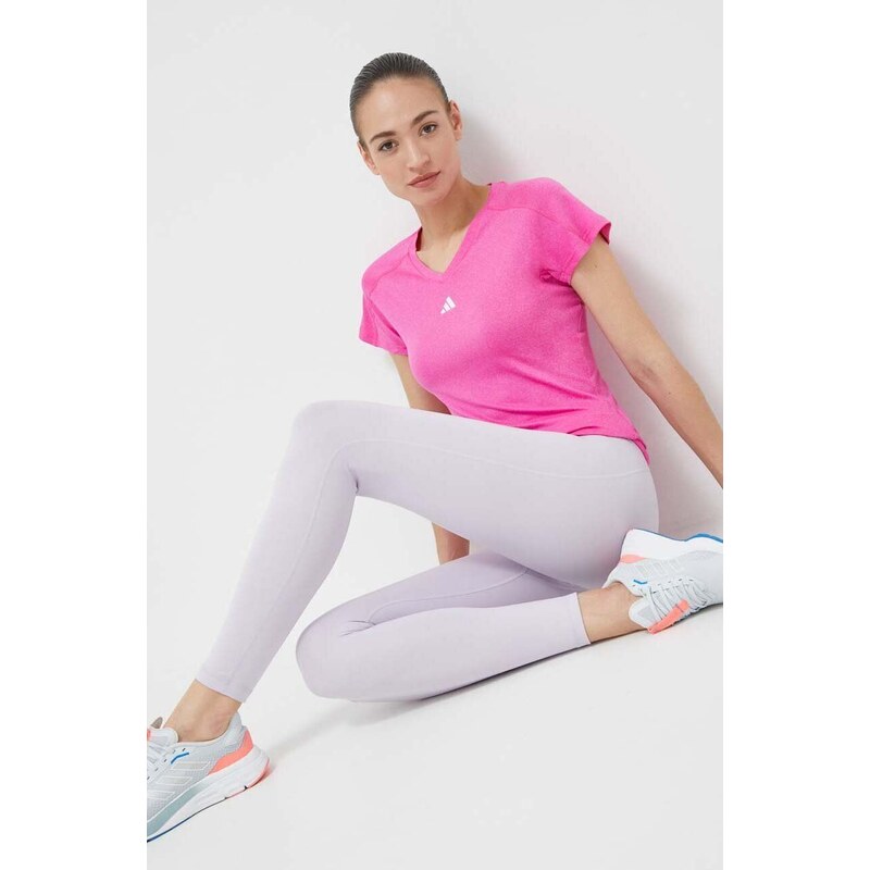 Legíny na jógu adidas Performance Yoga Essentials fialová barva