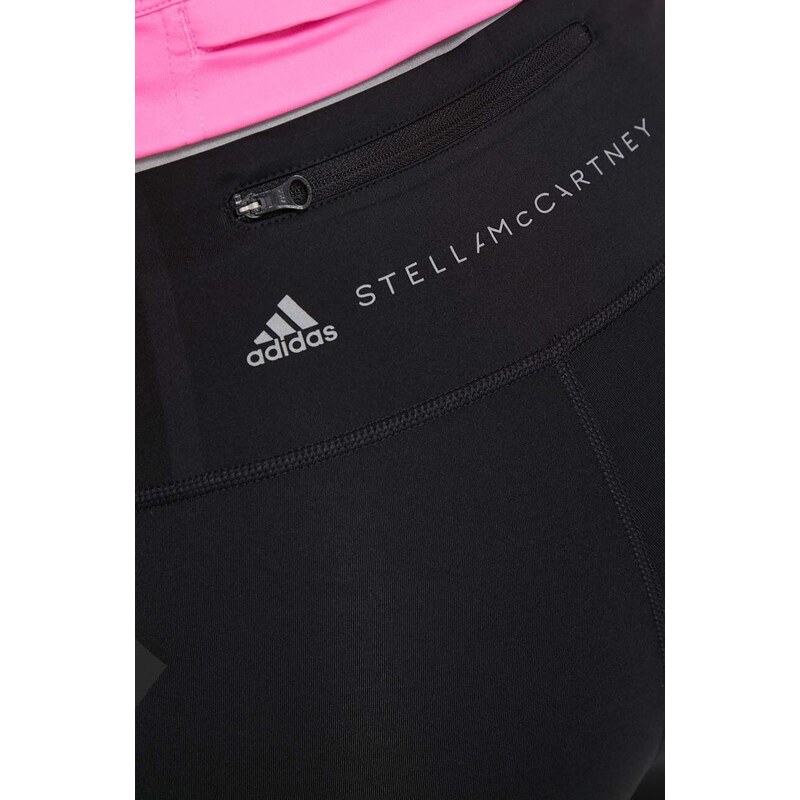 Běžecké šortky adidas by Stella McCartney TruePace černá barva, s potiskem, high waist